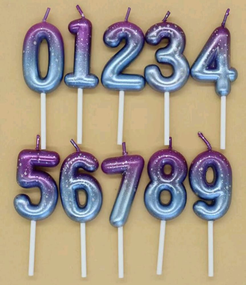 Purple to Blue Ombre Number Candle